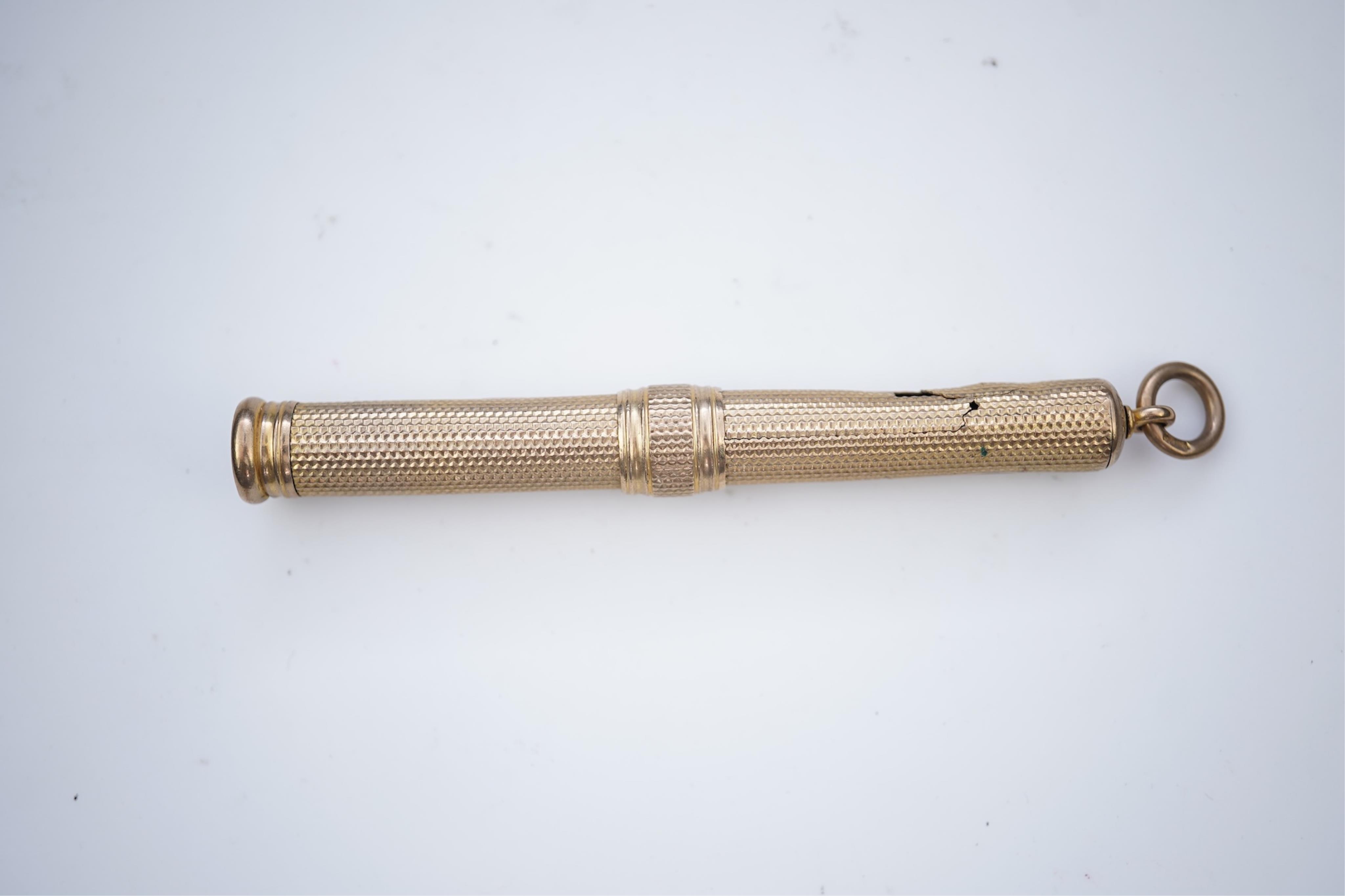 S Mordan & Co., a 9ct gold propelling pencil